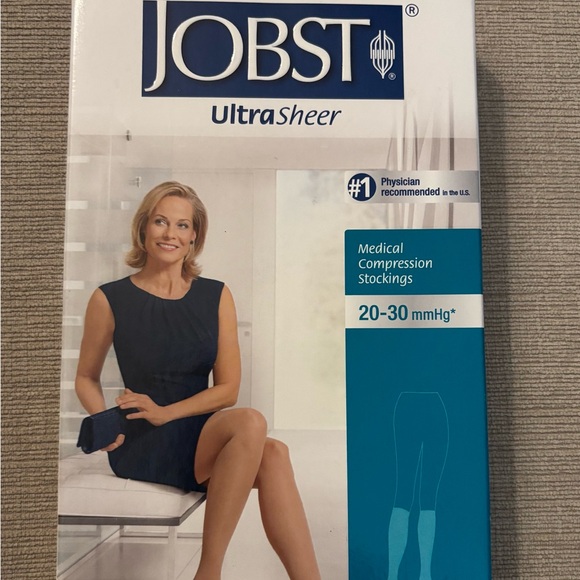 Jobst UltraSheer Medical Compression Stockings 20-30 mmHg high knee Black Large - Picture 1 of 10